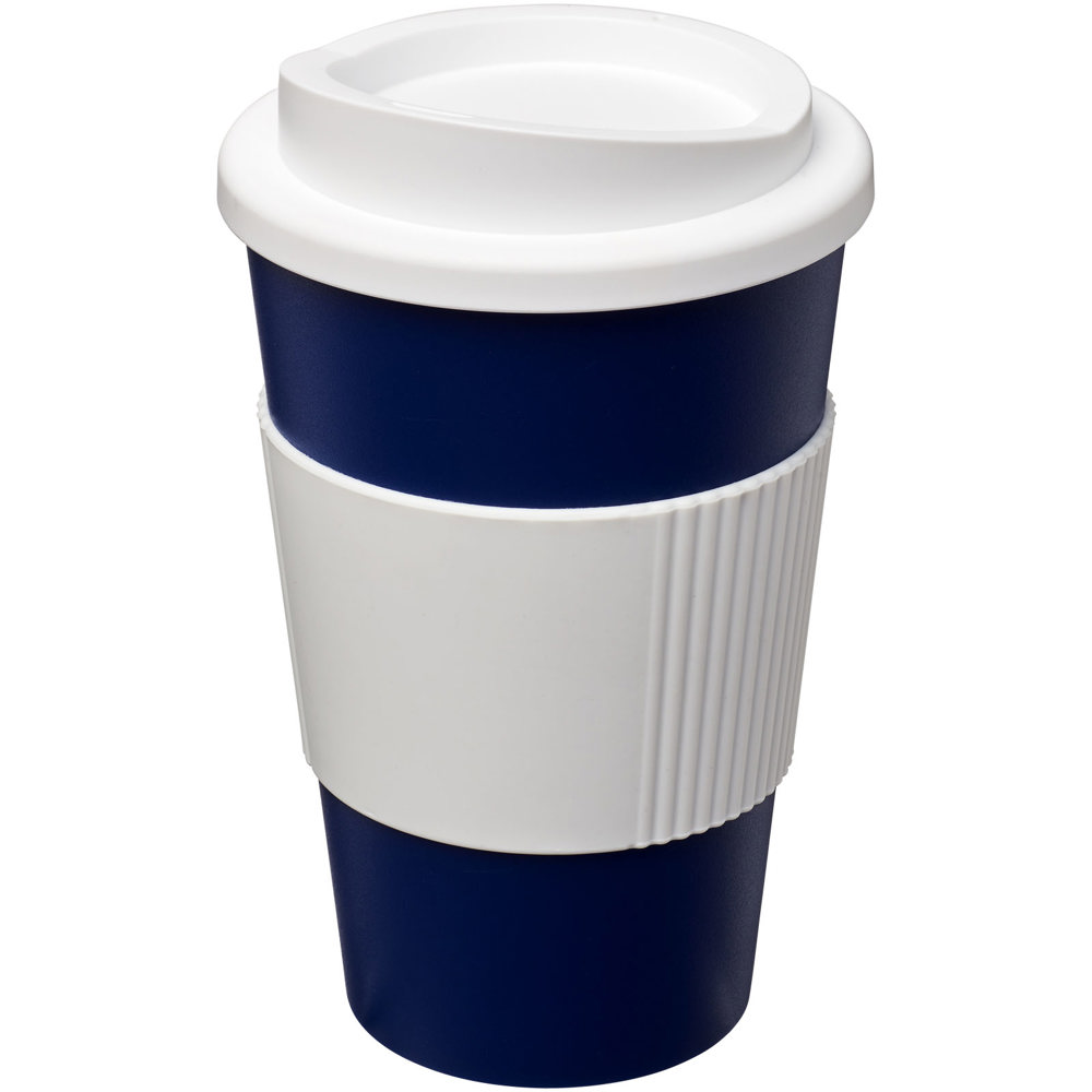 Americano® 350 ml insulated tumbler with grip - Blue, White