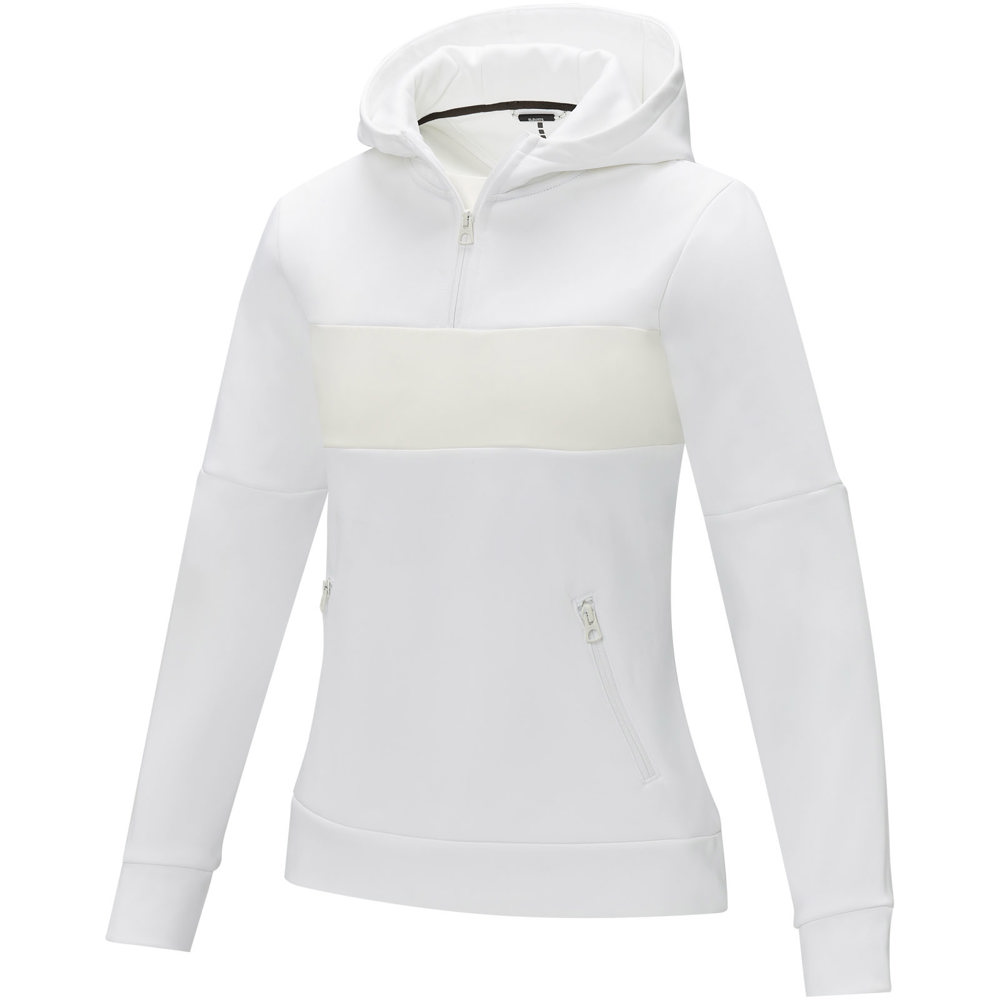 Sayan Kapuzenpullover mit halbem Reißverschluss für Damen - Weiß