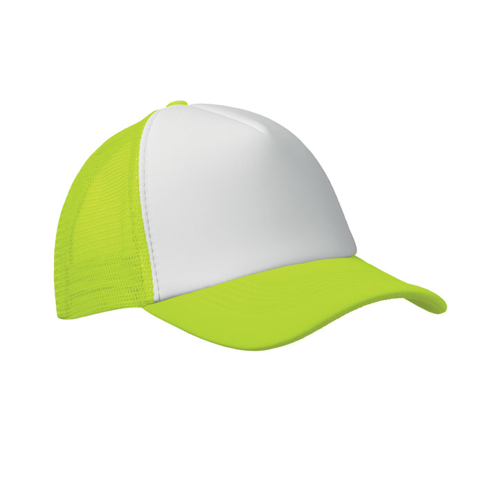 BUBBLE - 5 panel trucker cap - White/Neon Yellow