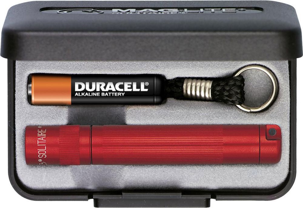 Aluminium Maglite Solitaire zaklamp - rood