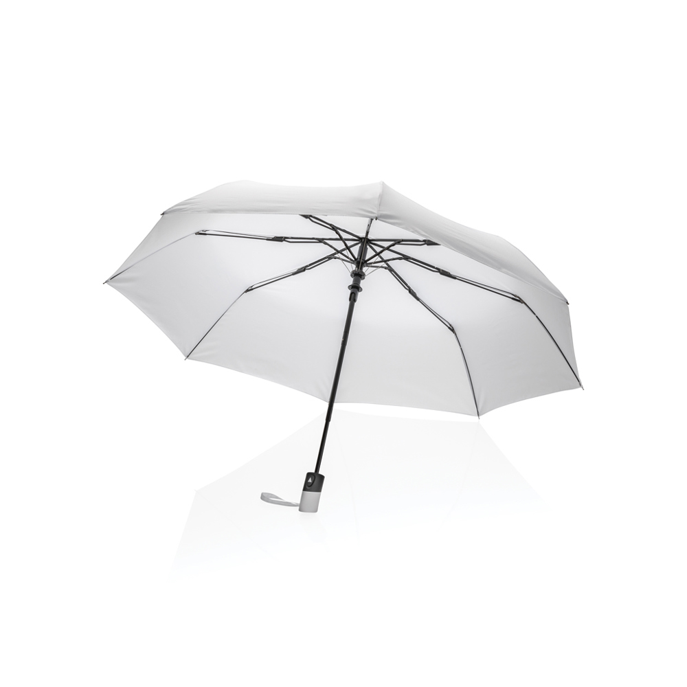 21" Impact AWARE™ RPET 190T mini auto open umbrella - white (± PMS White)