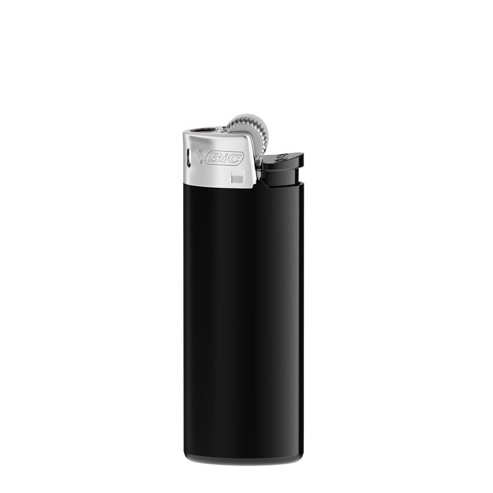BIC® J25 Standard Lighter - Black Body / Black Base / Black Fork / Chrome Hood