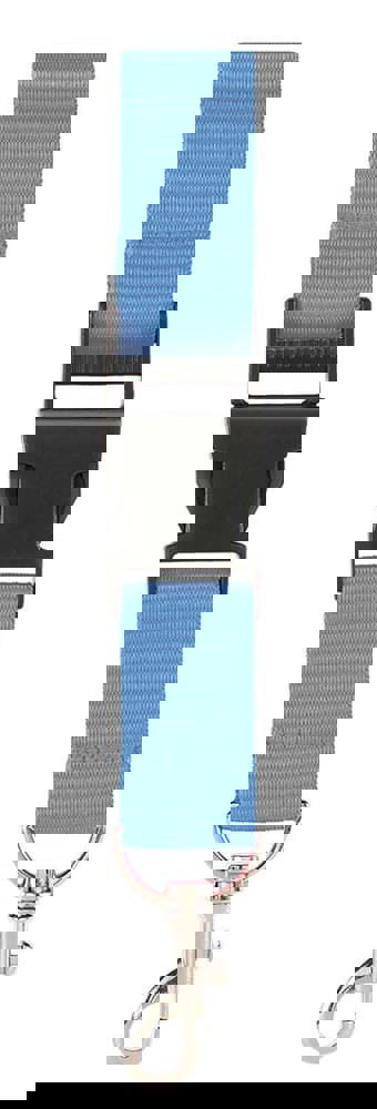 100% rPET lanyard 2,5 cm - Light blue (PMS 292c) / Light blue