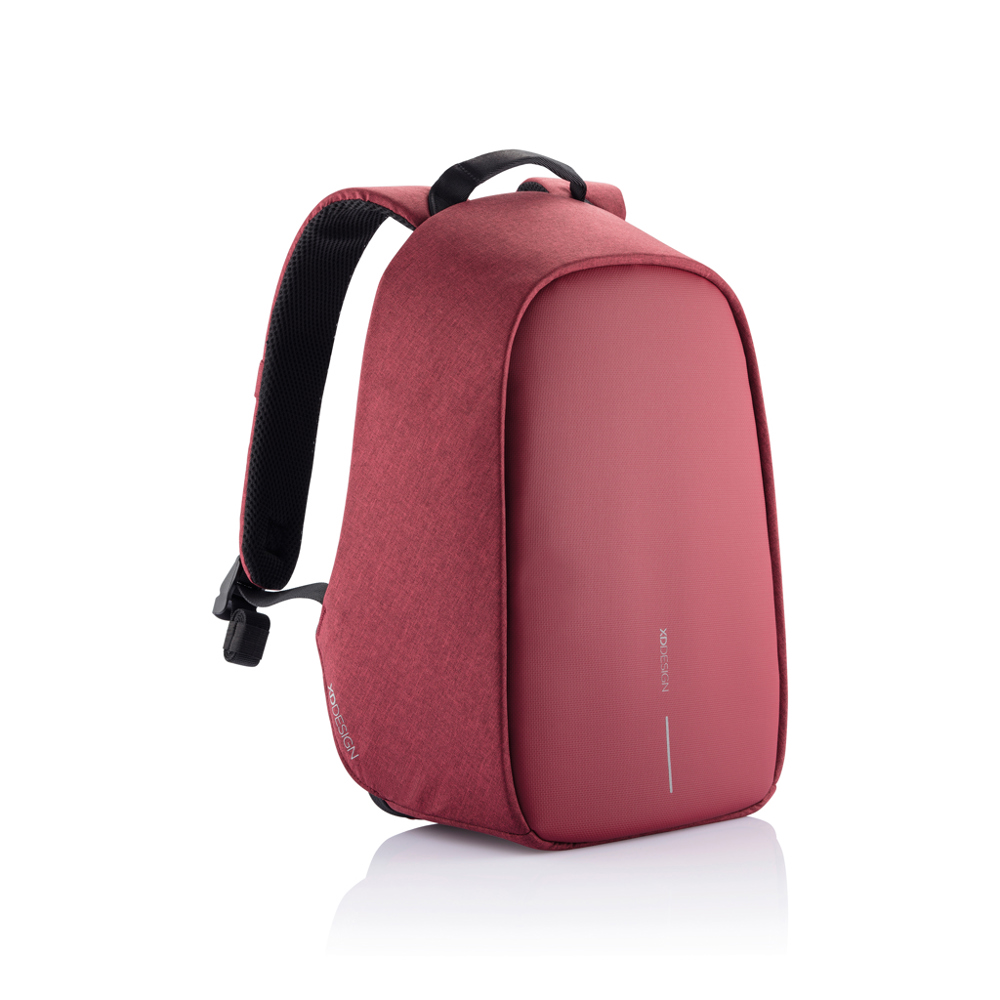 Bobby Hero Small, Anti-theft backpack - red, black (± PMS 209/ ± PMS Black)