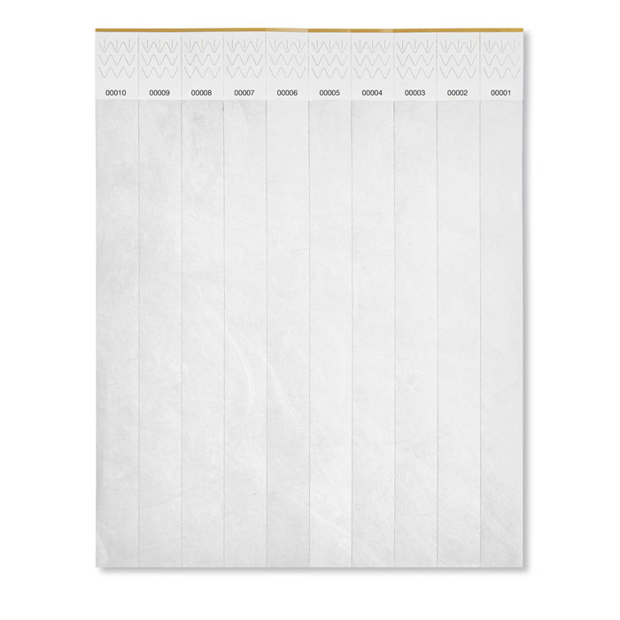  TYVEK - 1 Vel met 10 event armbandjes
