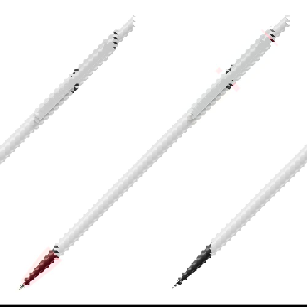 Ball pen Baron hardcolour (RX210 refill) - White / Dark Red