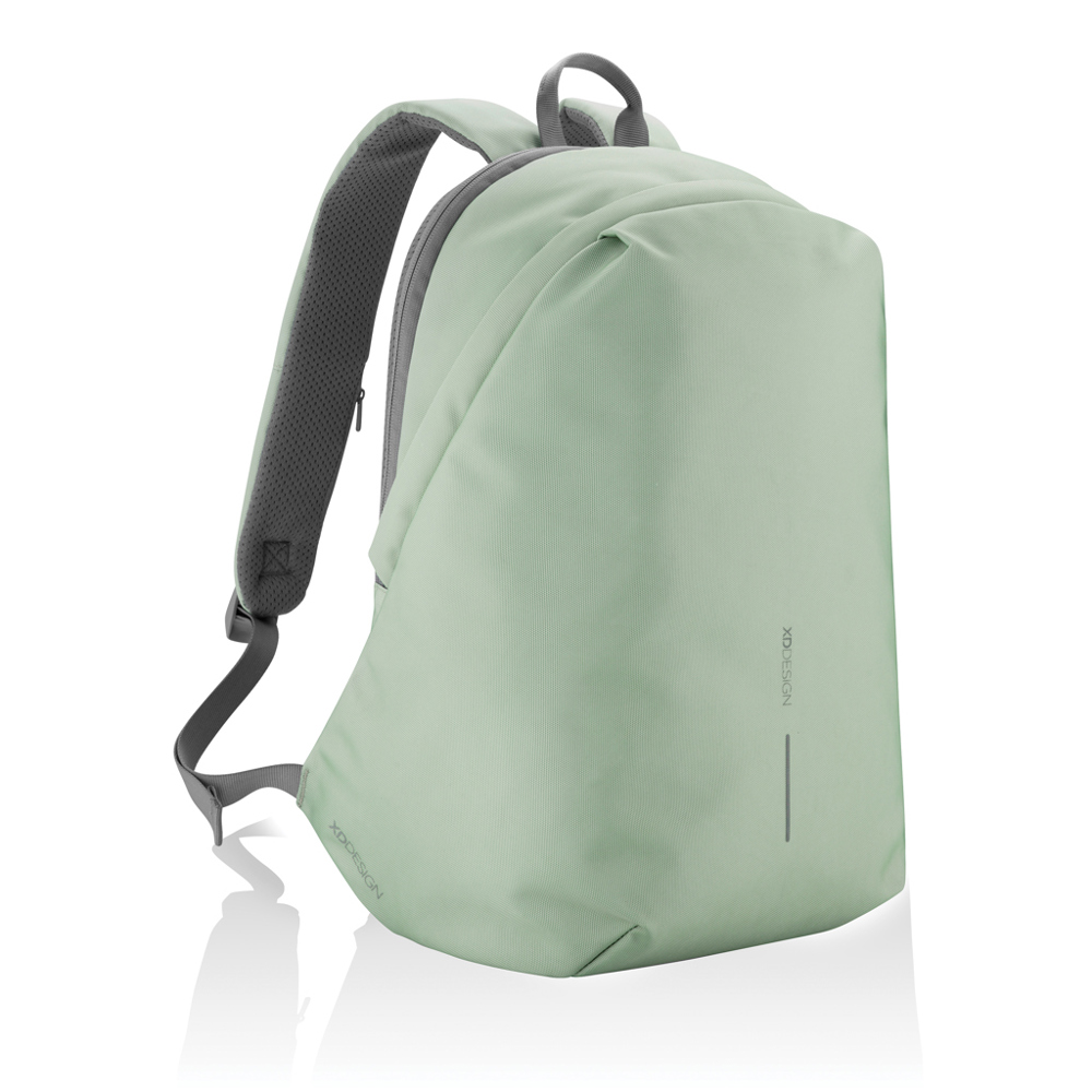 Bobby Soft, anti-theft backpack - iceberg green, grey (± PMS 15-5205 TCX/ ± PMS Cool Grey 9)