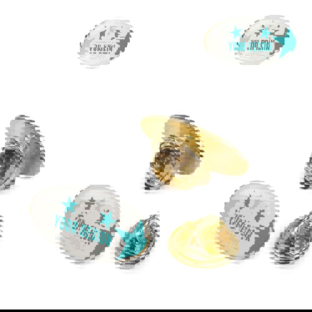 Metal pin, oval 20x12mm