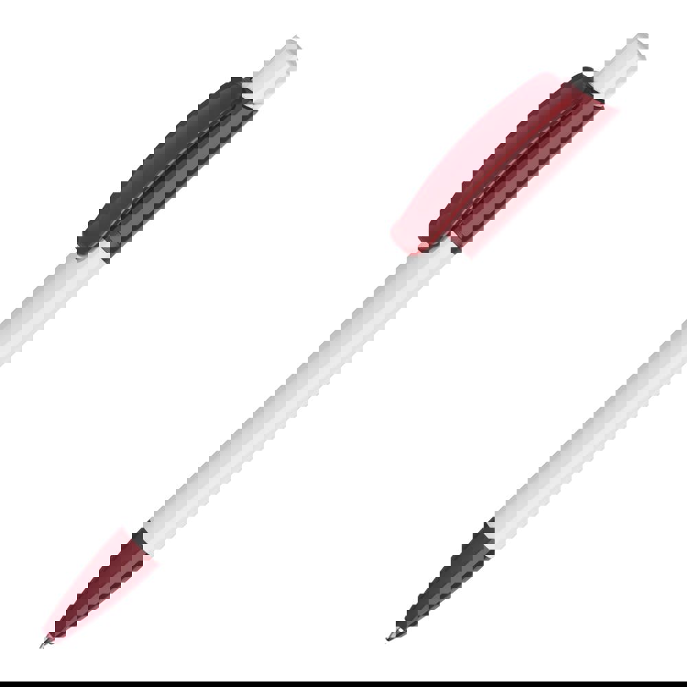 Ball pen Kamal hardcolour - White / Dark Red