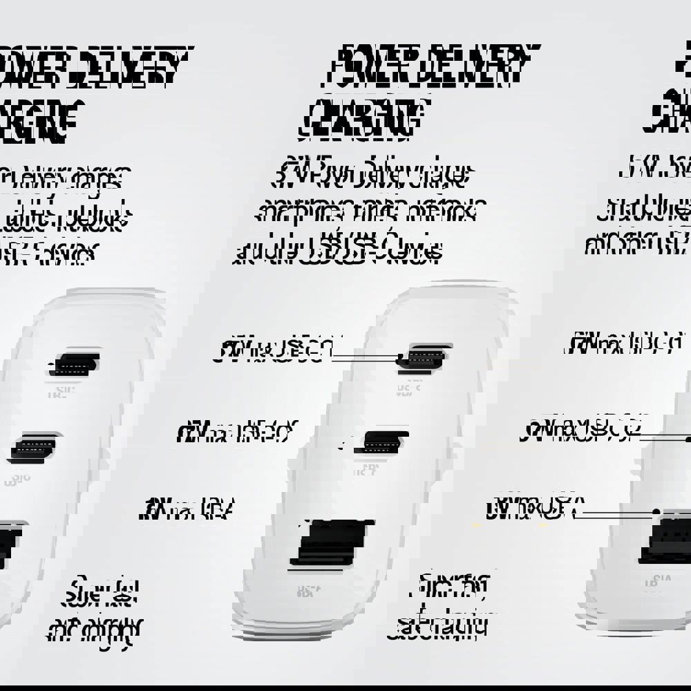 Fresh 'n Rebel 67W Laptop Snellader GaN USB-C &amp; USB-A