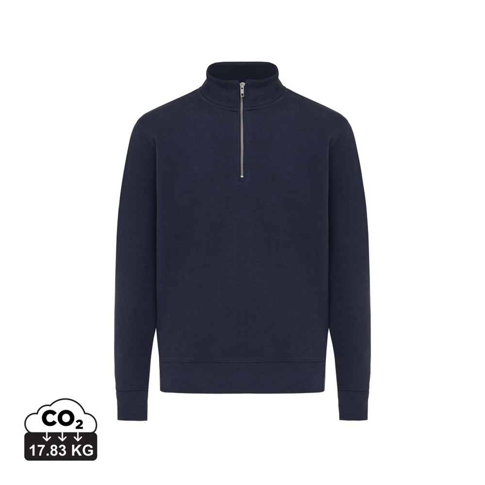 IQONIQ Elgon recycled cotton quarter zip sweater