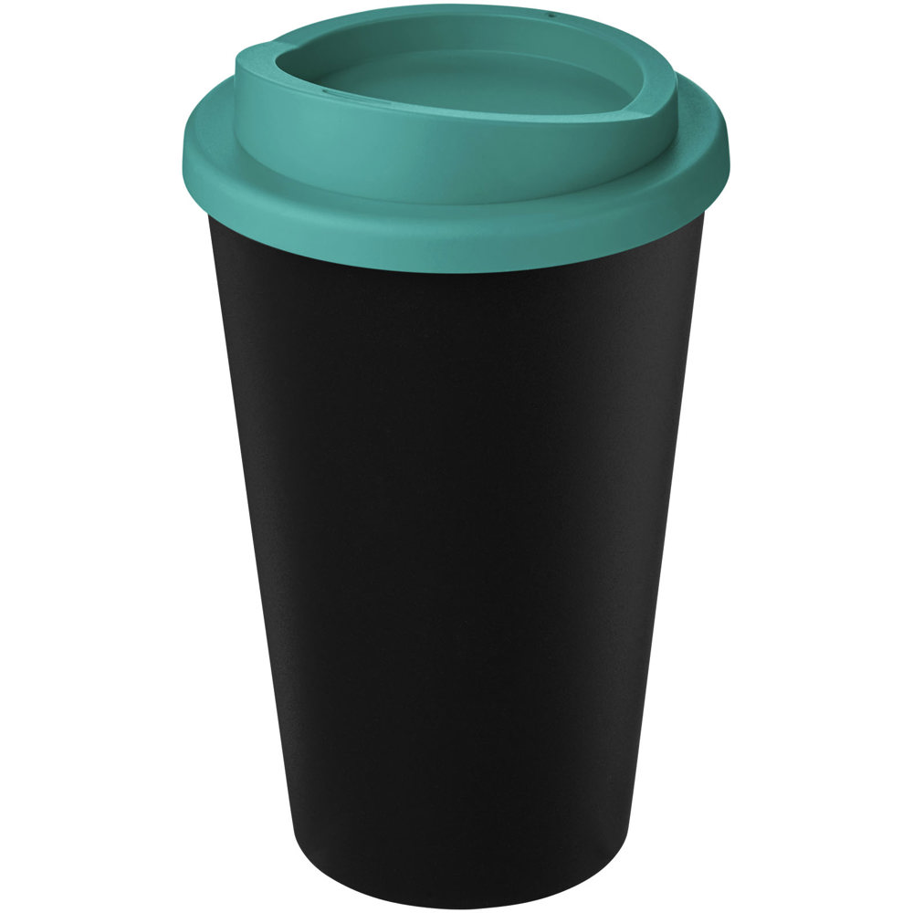 Americano® Eco 350 ml recycled tumbler - Black, Aqua blue