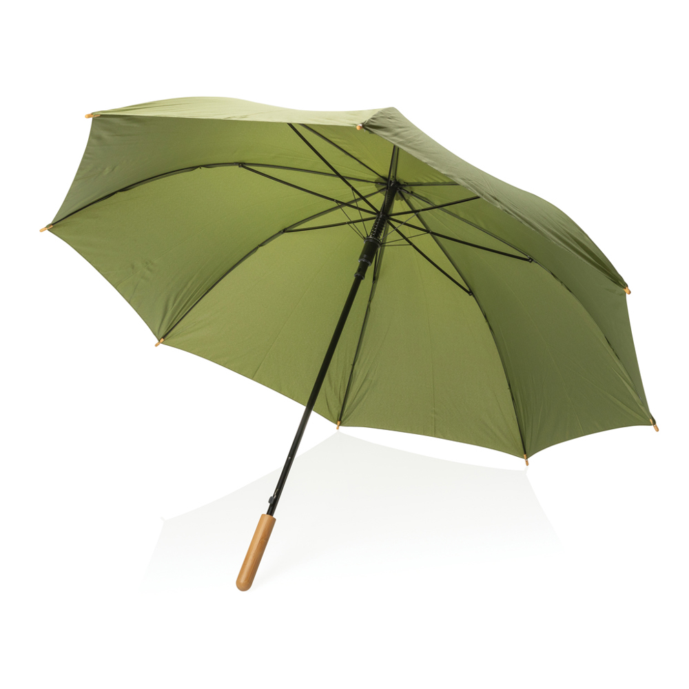 27" Impact AWARE™ RPET 190T auto open bamboo umbrella