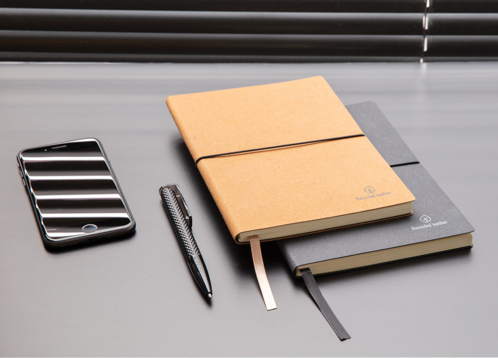 A5 GRS recycled leather notebook