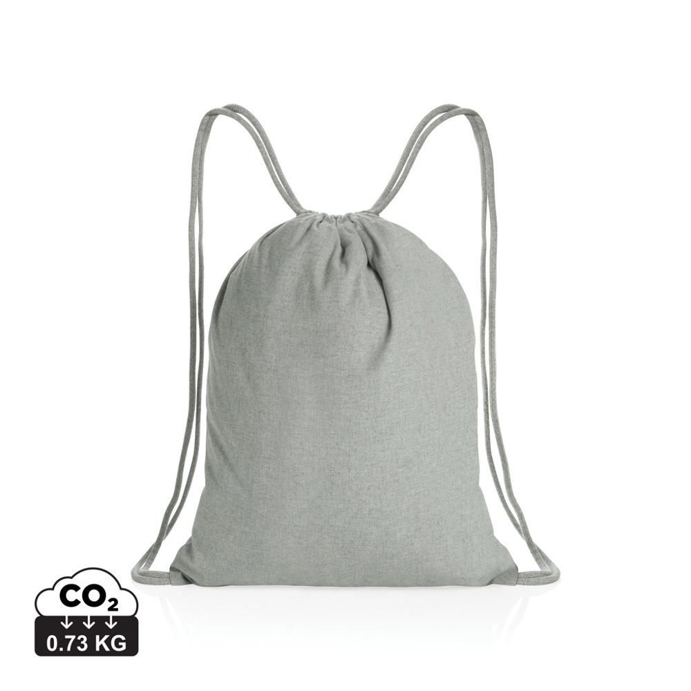 Impact AWARE™ recycled cotton drawstring backpack 145g