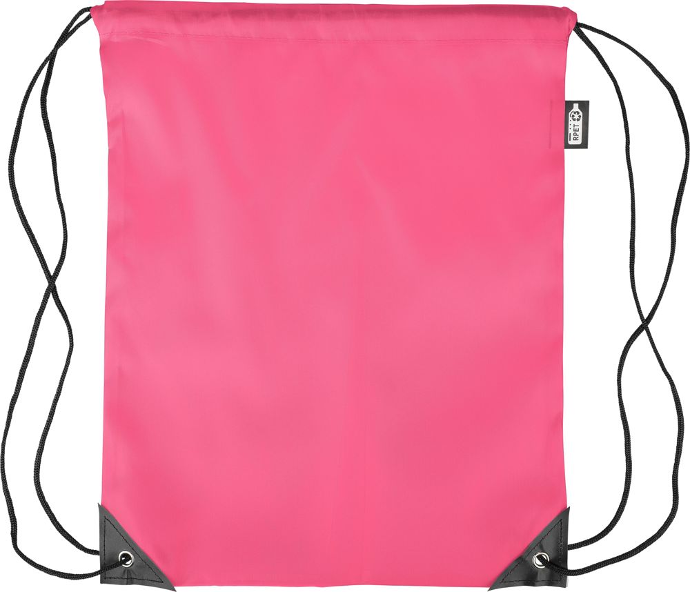Recycled rPET polyester (210D) drawstring backpack Enrique - Pink