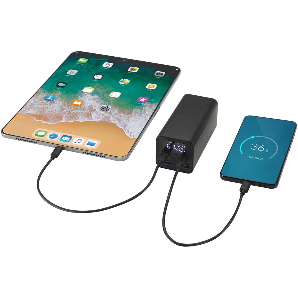 Acamar powerbank van 20.000 mAh 70 W voor laptops van gerecycled aluminium