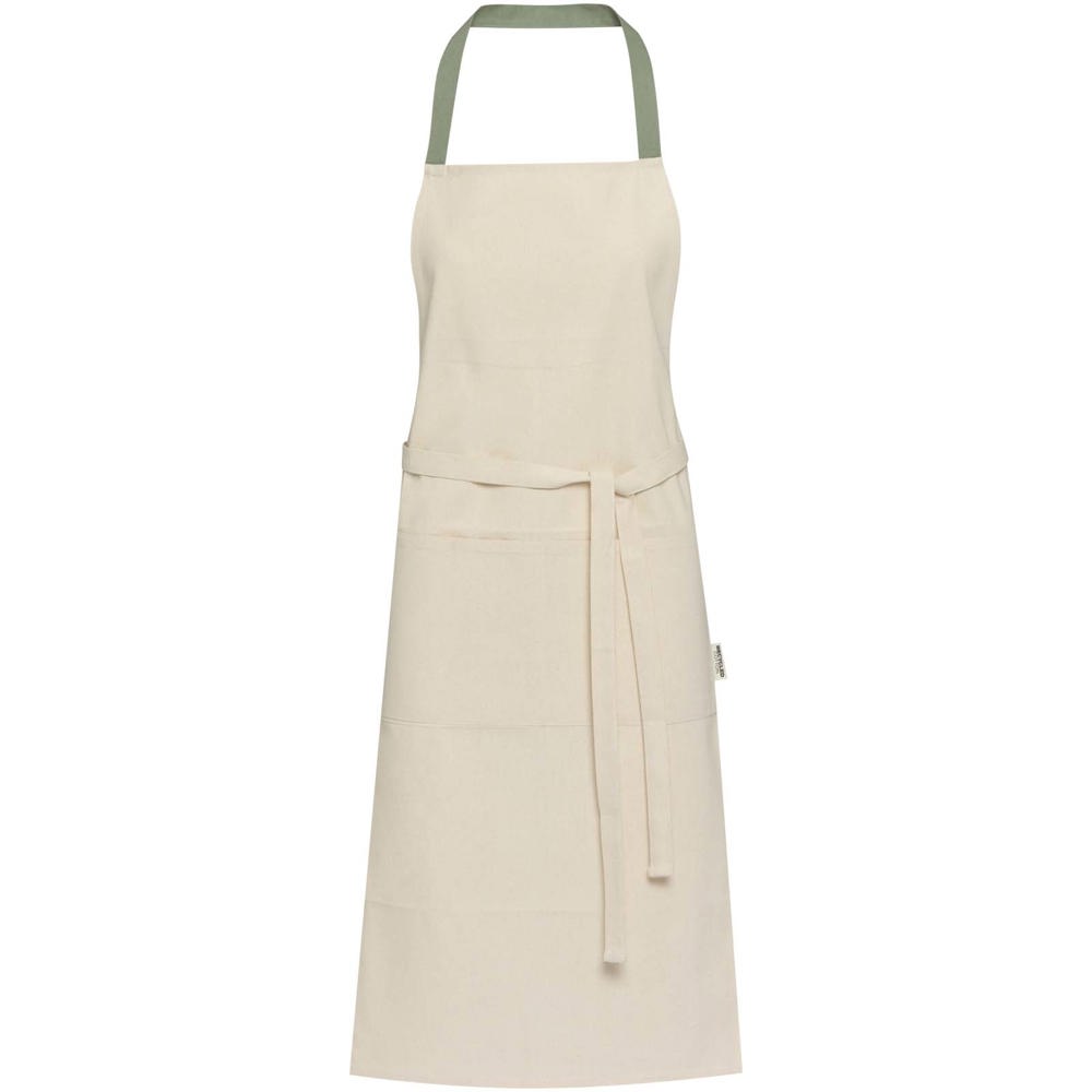 Nia 200 g/m² recycled cotton apron - Heather green