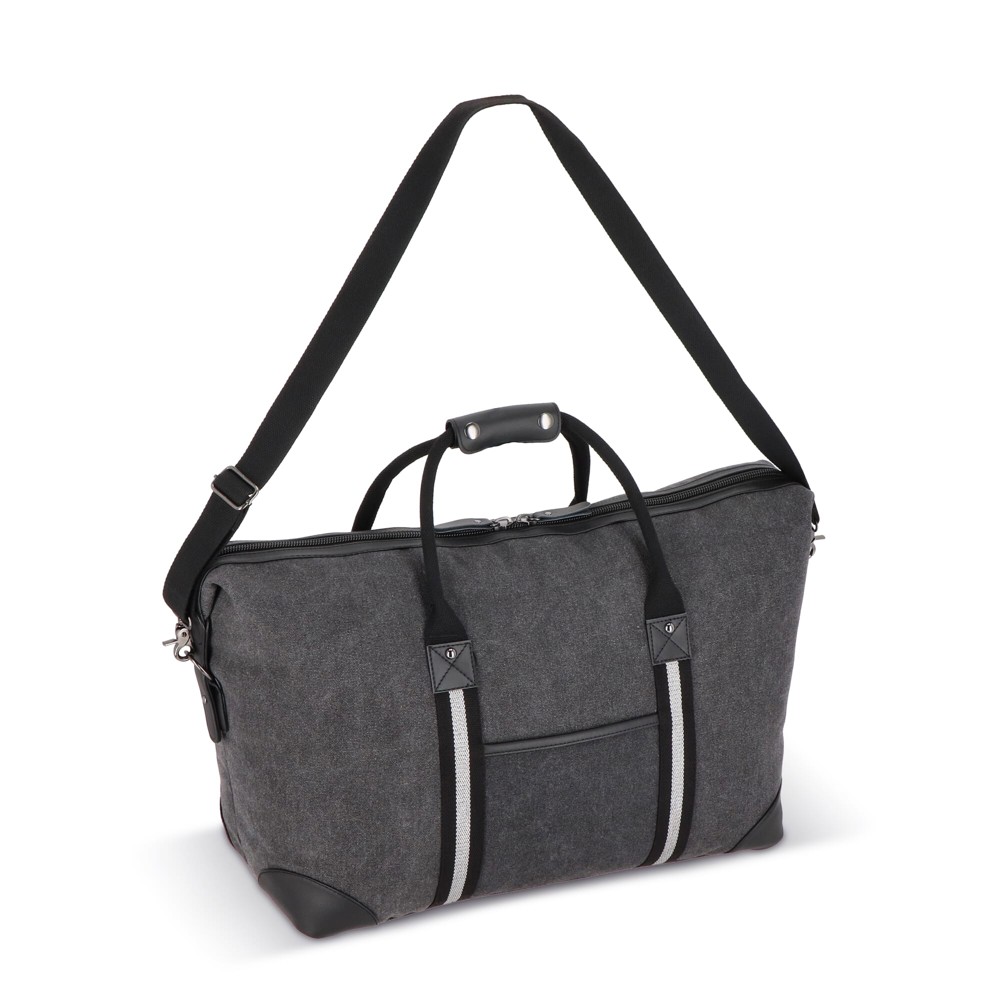 Gerecycled katoenen canvas weekendtas Harper - Donker Grijs