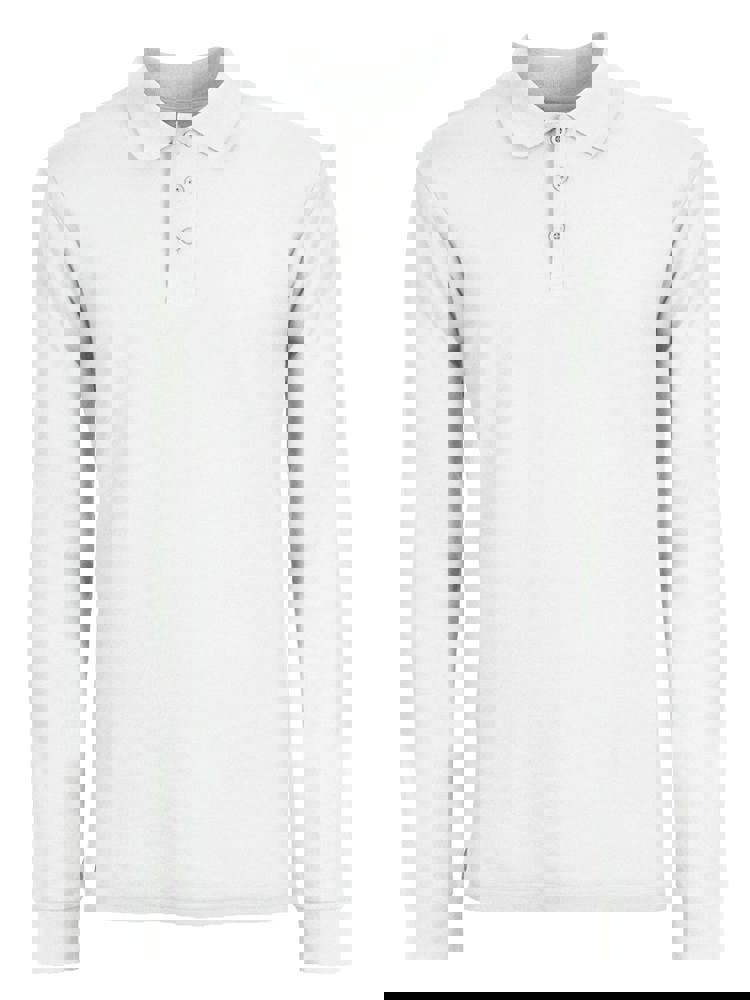 BS Evolution Langarm Polo, 180 gr/m² - Weiß (WHITE)