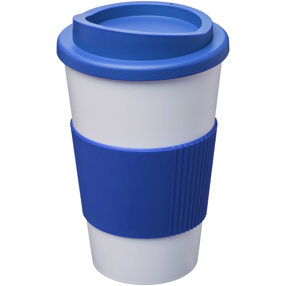 Americano® 350 ml insulated tumbler with grip - White, Mid Blue