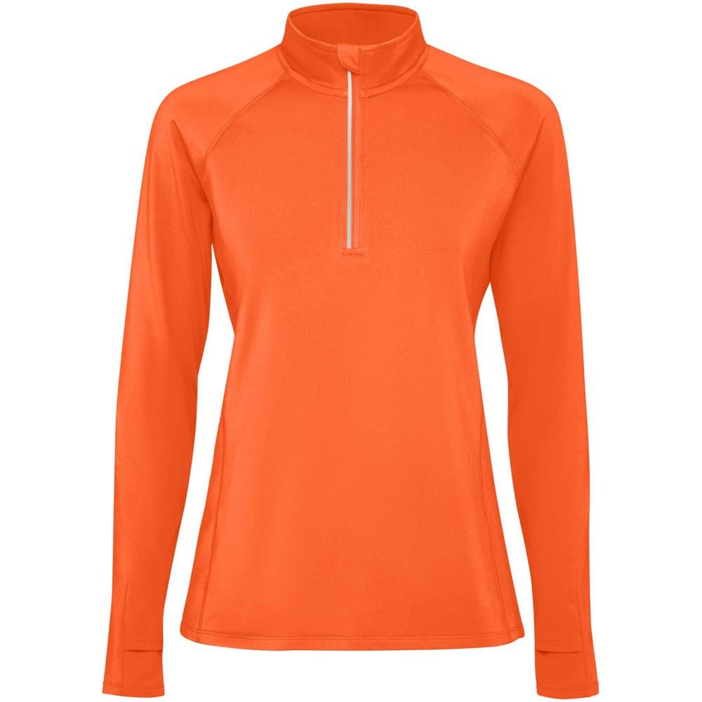 Estambul long sleeve women's half zip sweatshirt - Fire orange