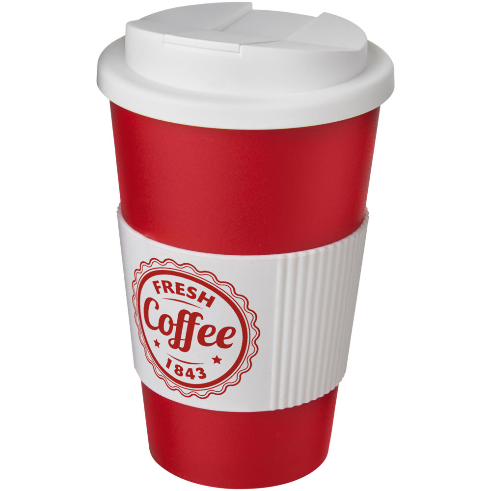 Americano® 350 ml tumbler with grip & spill-proof lid