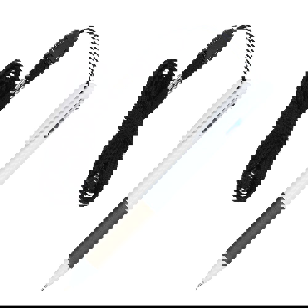 3 Colour pen with grip and keycord - White / Black