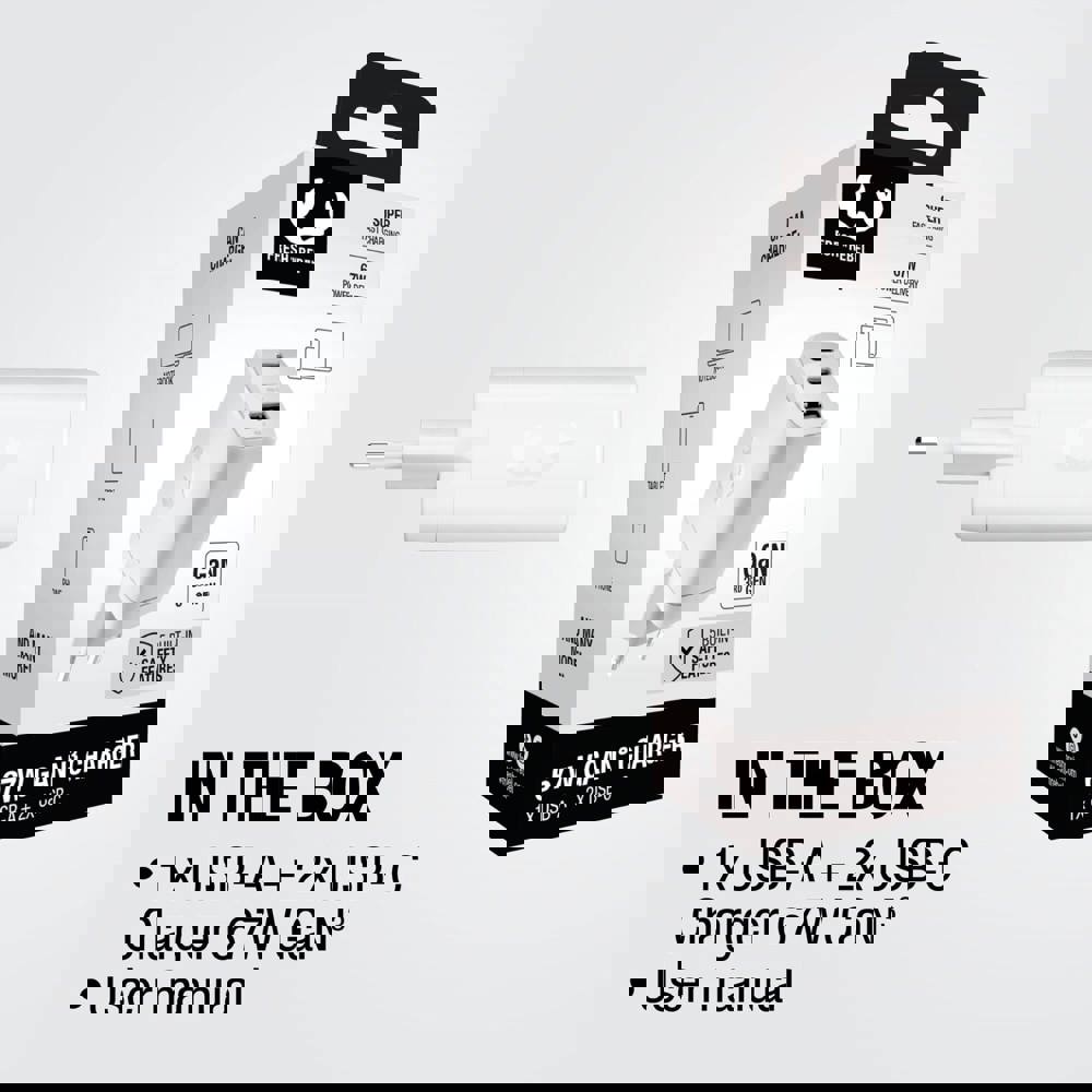 Fresh 'n Rebel 67W Laptop Snellader GaN USB-C &amp; USB-A