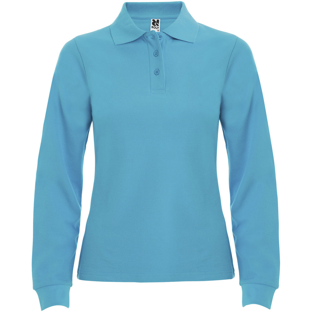 Estrella long sleeve women's polo - Turquoise