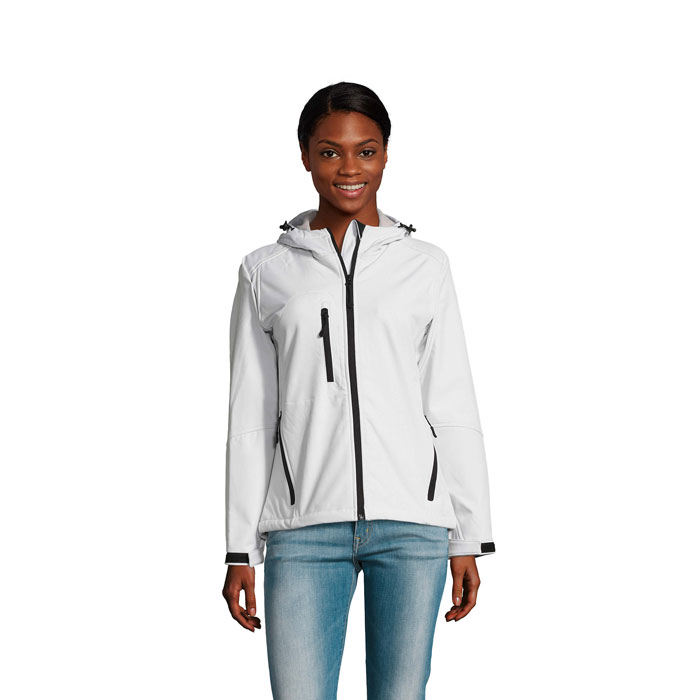 REPLAY WOMEN - REPLAY DAMEN HOOD SOFTSHELL - Weiß