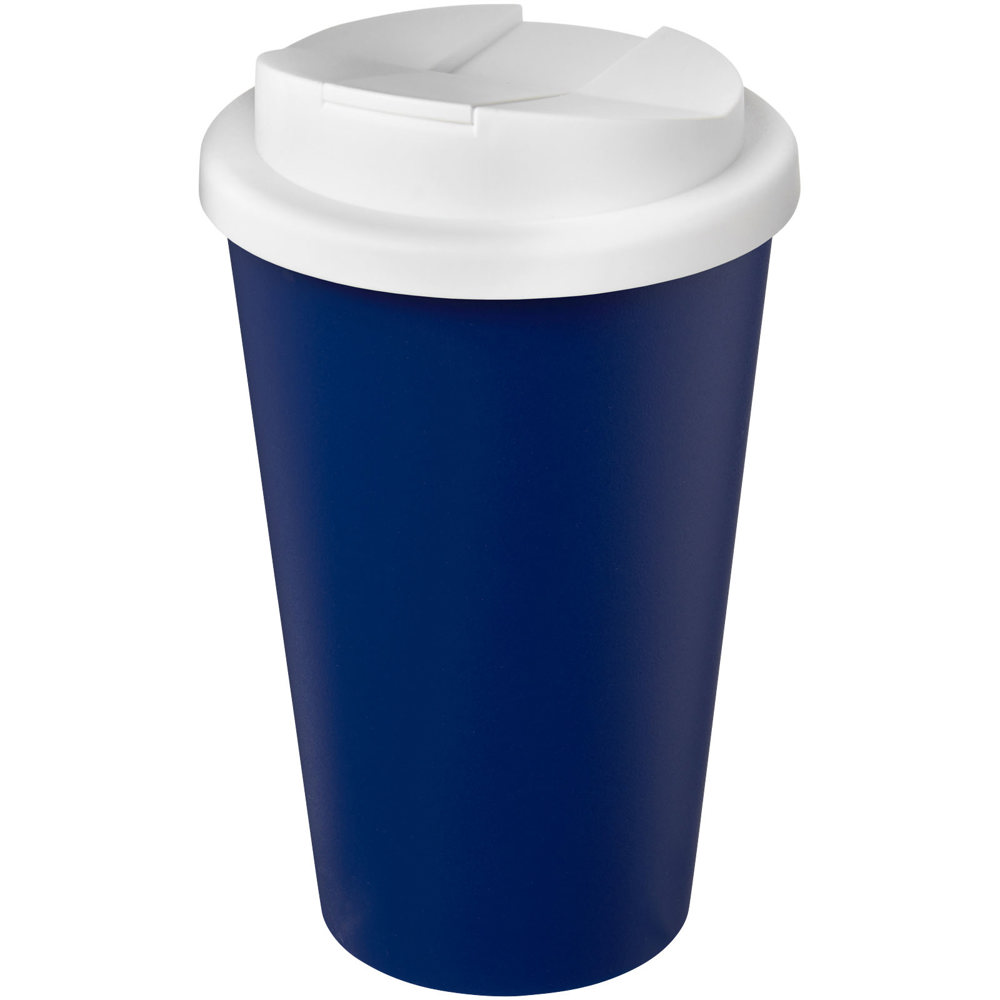 Americano® Eco 350 ml recycled tumbler with spill-proof lid - Blue, White