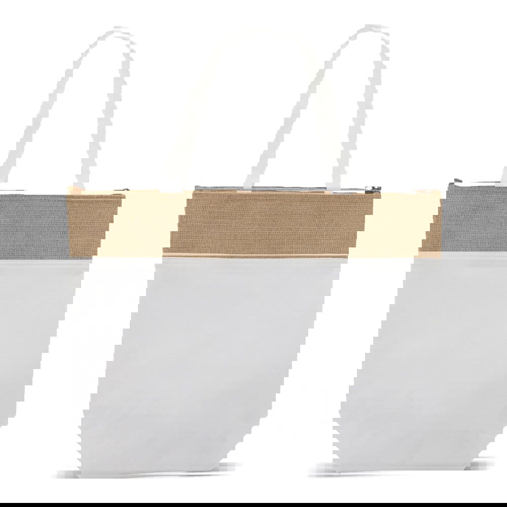 Beach cooler bag cotton/jute 43x33x14 cm