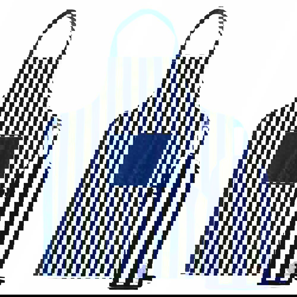 Aron Schürze &amp; Grillhandschuh-Set - Weiss / Blau