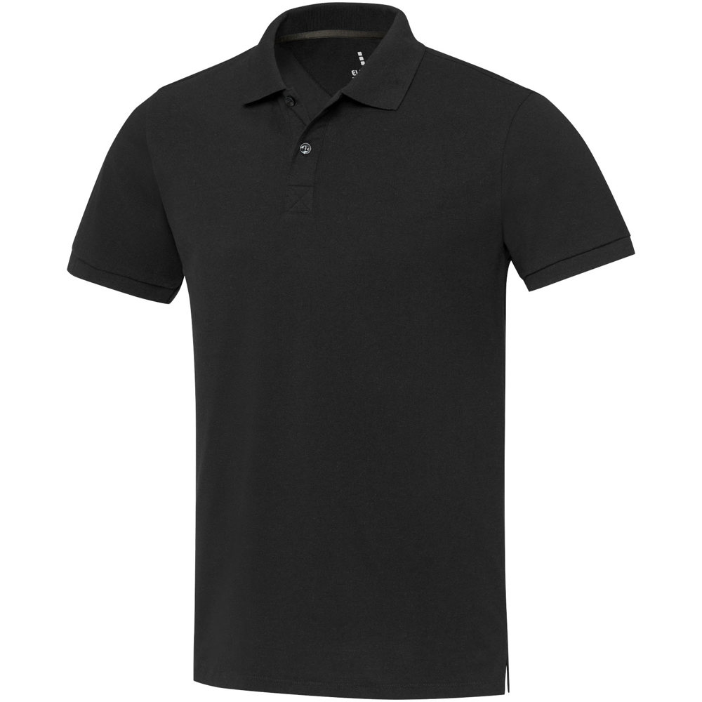 Emerald short sleeve unisex Aware™ recycled polo - black