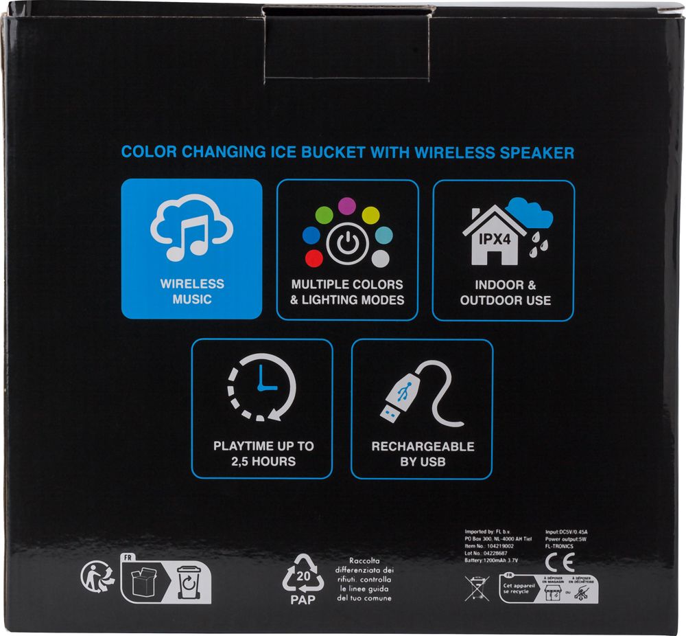 ABS-ijsemmer met speaker Annabel