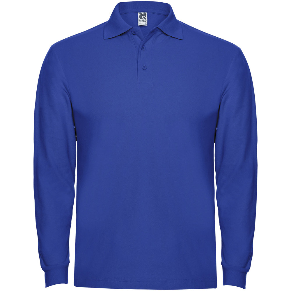 Estrella long sleeve men's polo - Royal blue