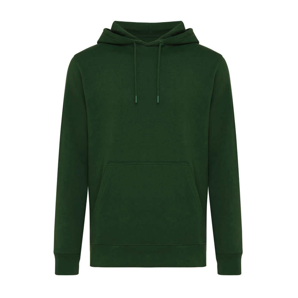 IQONIQ Rila lightweight recycled cotton hoodie - forest green (± PMS 19-5920TCX)