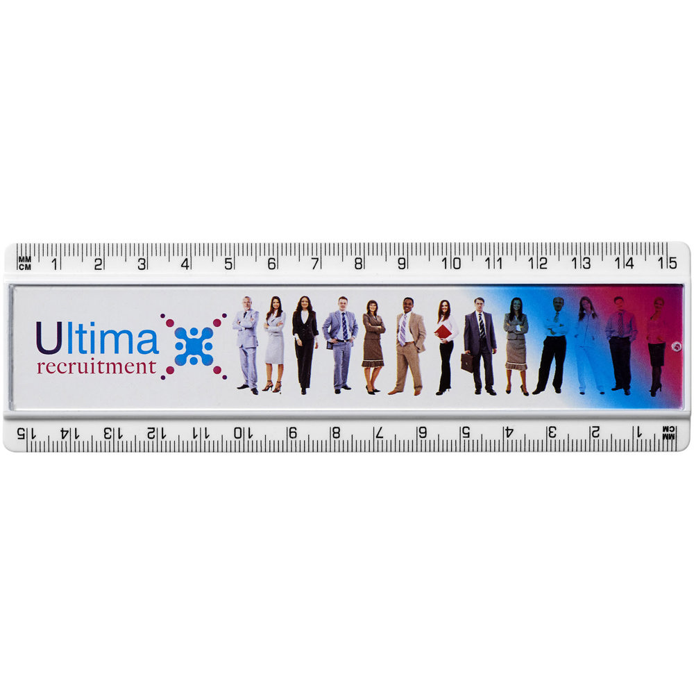 Ellison 15 cm kunststof liniaal met papieren inlay