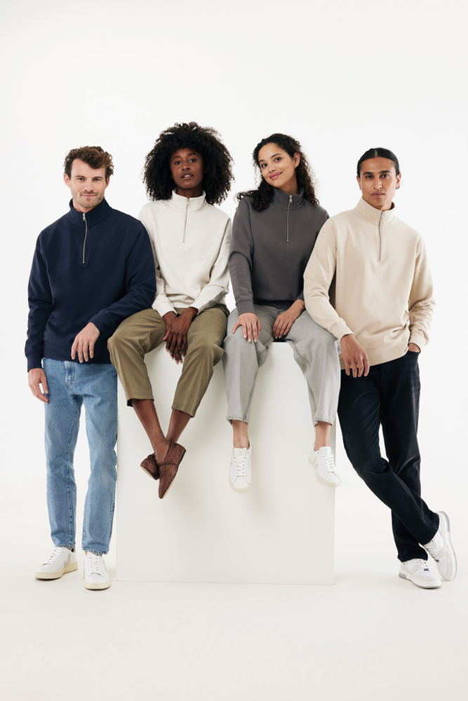 IQONIQ Elgon recycled cotton quarter zip sweater