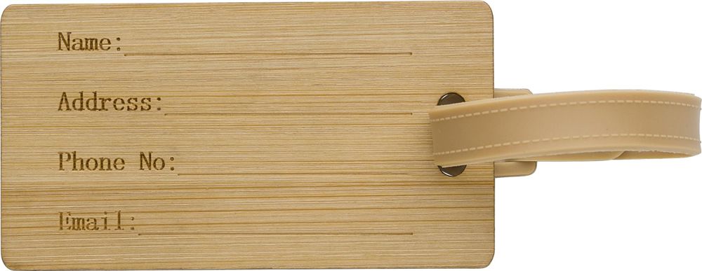 Bamboo luggage tag Shawn