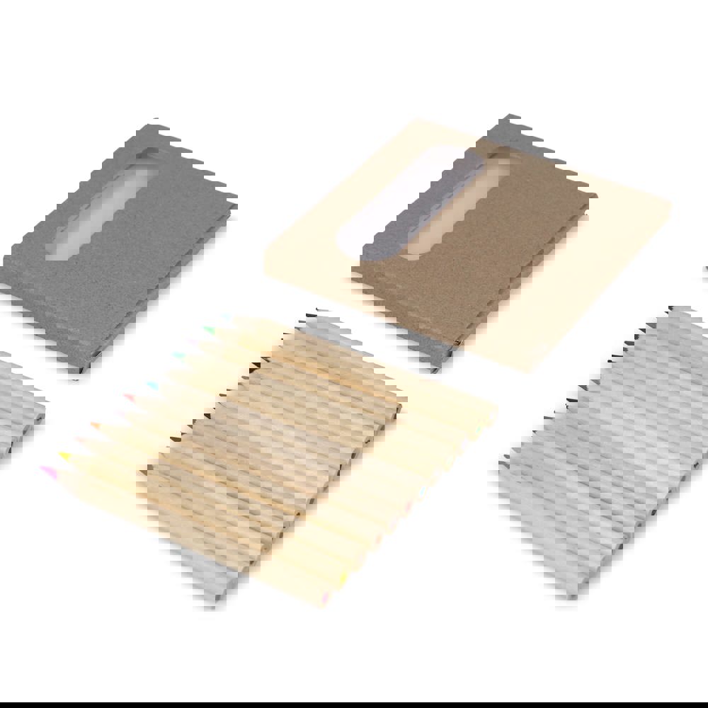 12 colouring pencils in kraft box