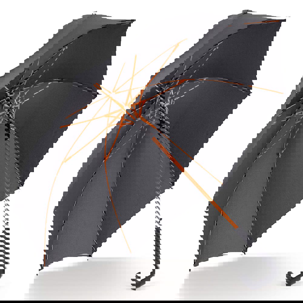 Stick umbrella 23” auto open - Black / Orange
