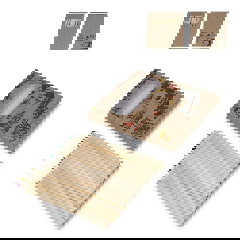 12 colouring pencils in kraft box