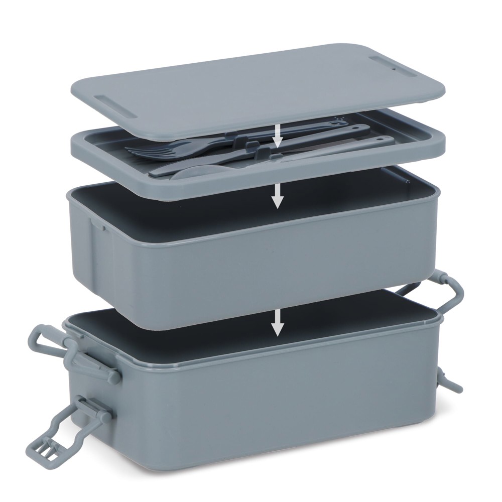 Double layer Lunch Box with Cutlery