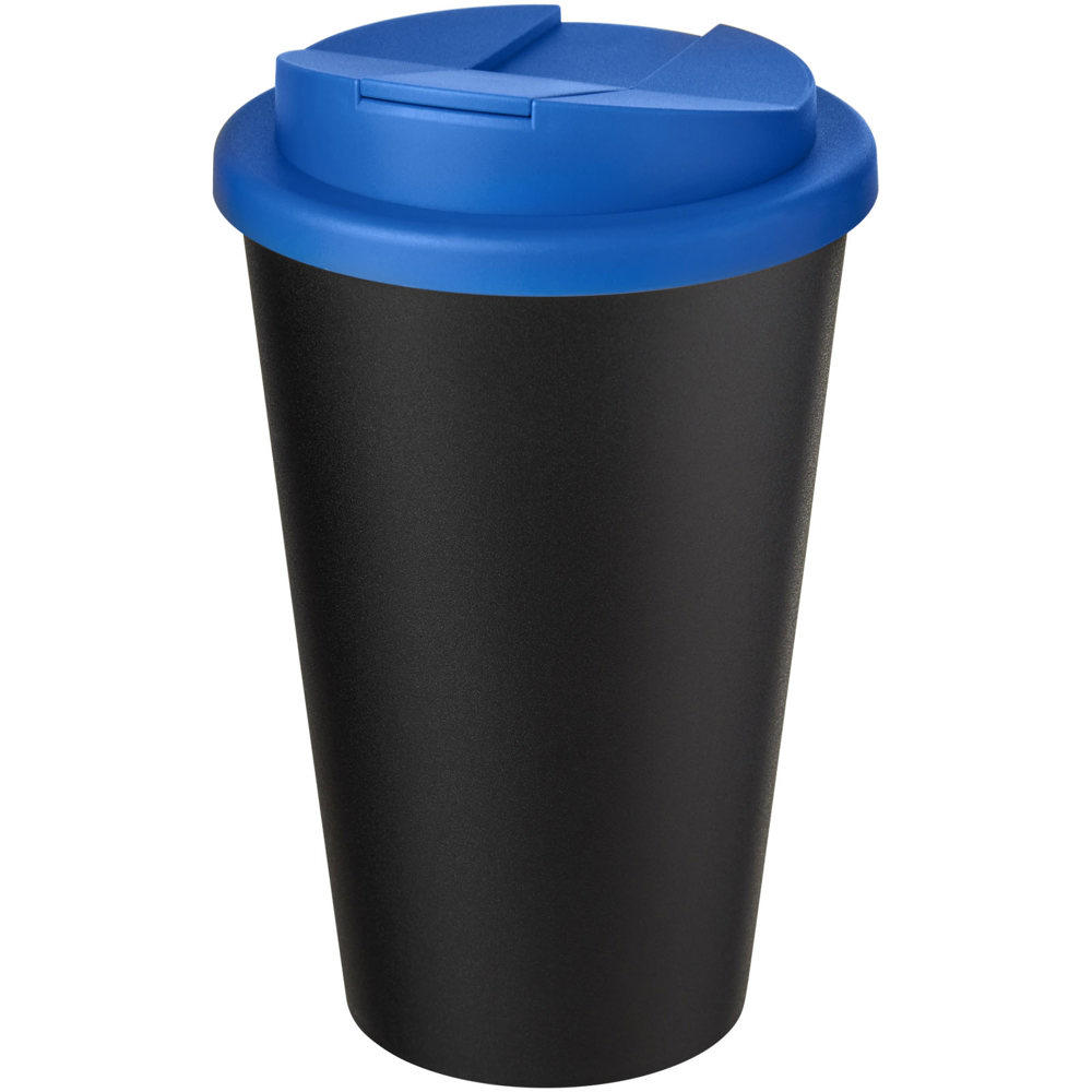 Americano® Eco 350 ml recycled tumbler with spill-proof lid - Mid Blue, Black