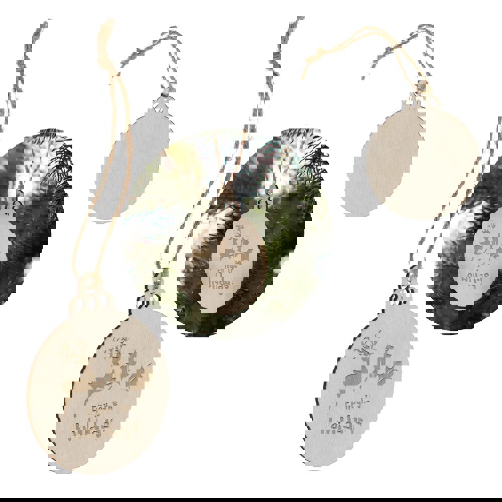 Bauble shaped wooden Christmas ornament