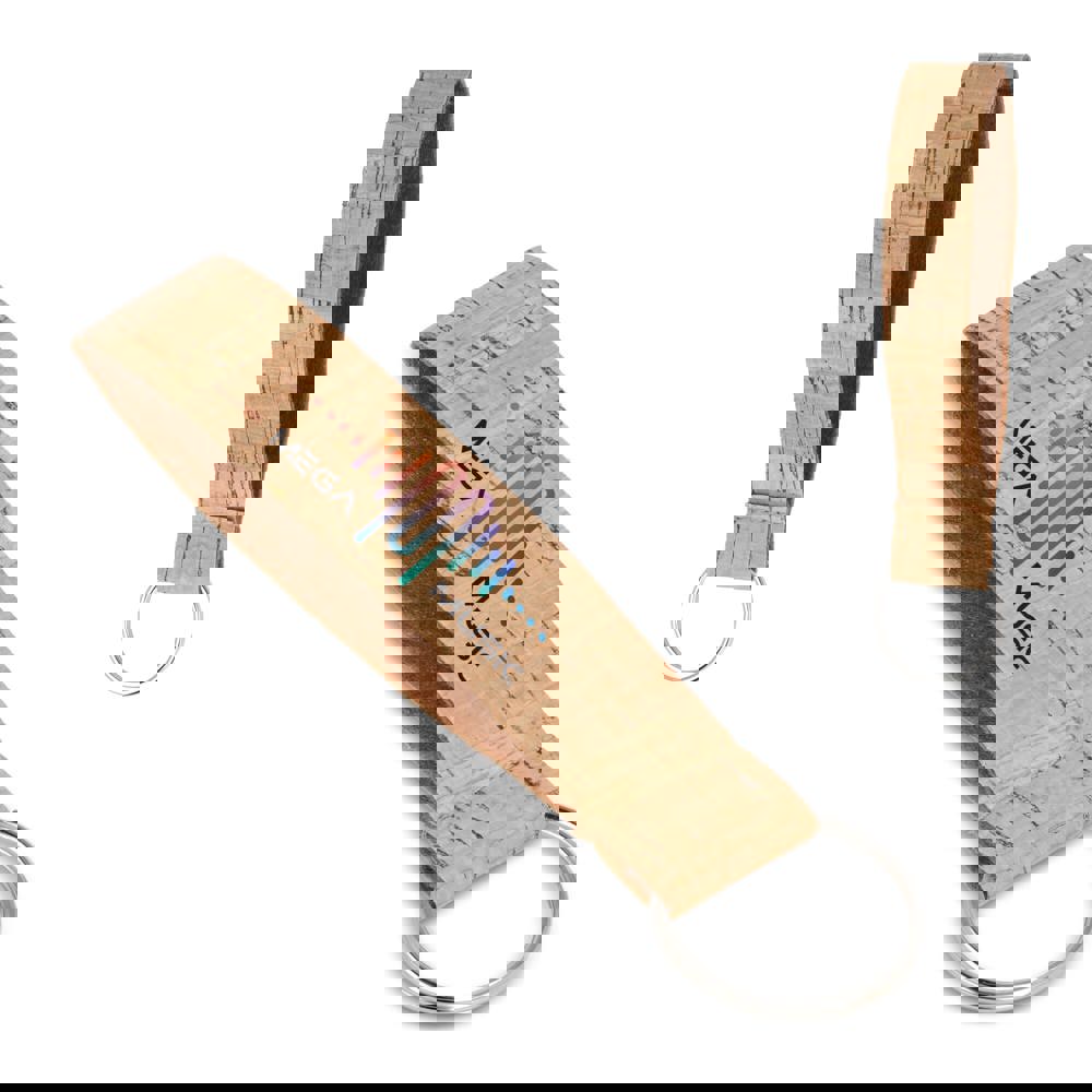 Cork wrist strap with keyring 