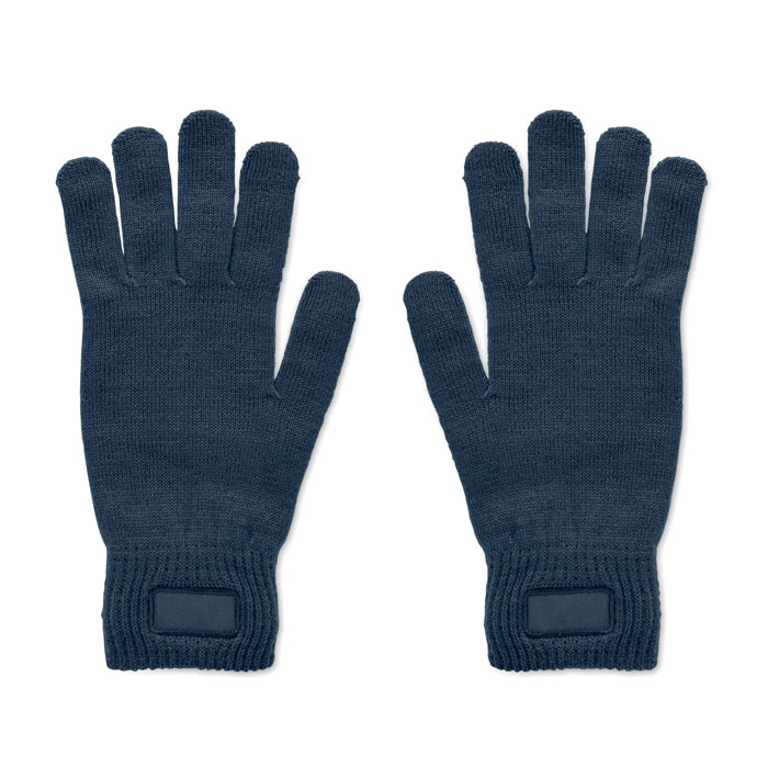 HANDNIT - Knitted gloves in RPET - Navy Blue