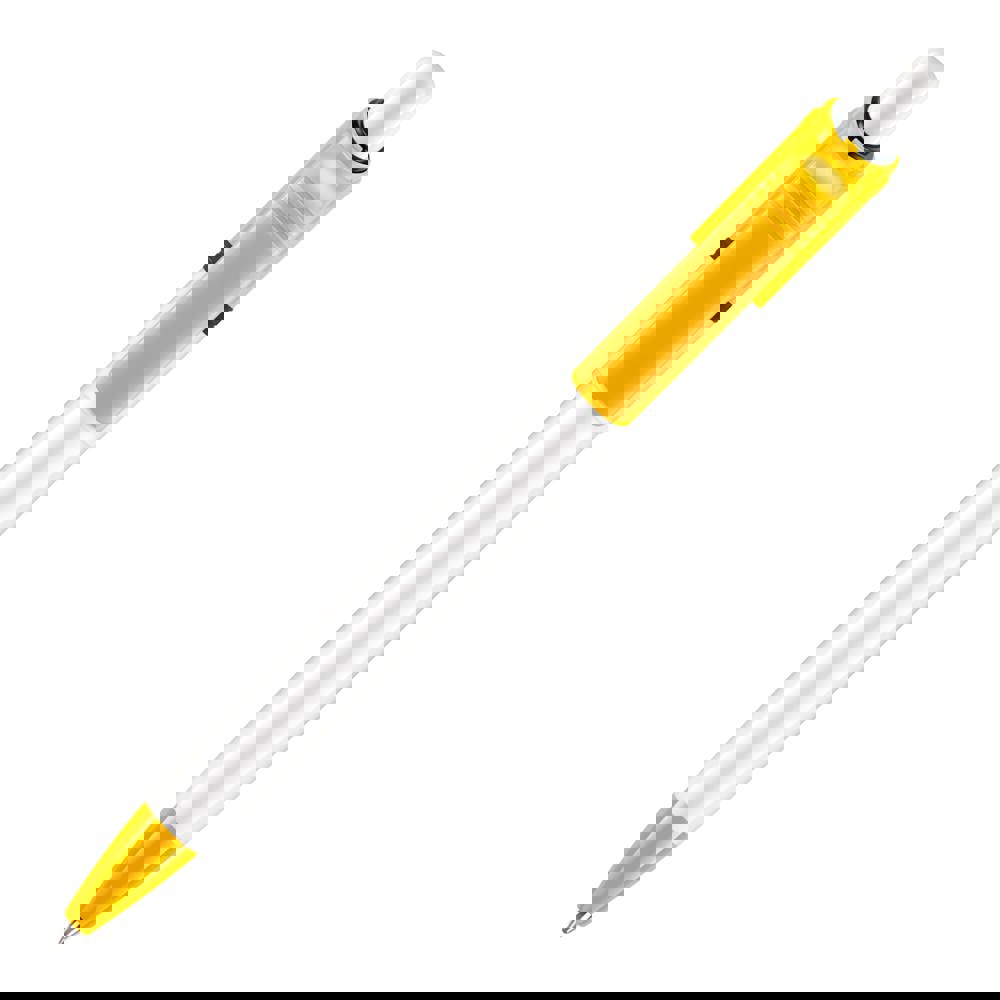 Ball pen Ducal Colour hardcolour - White / Yellow